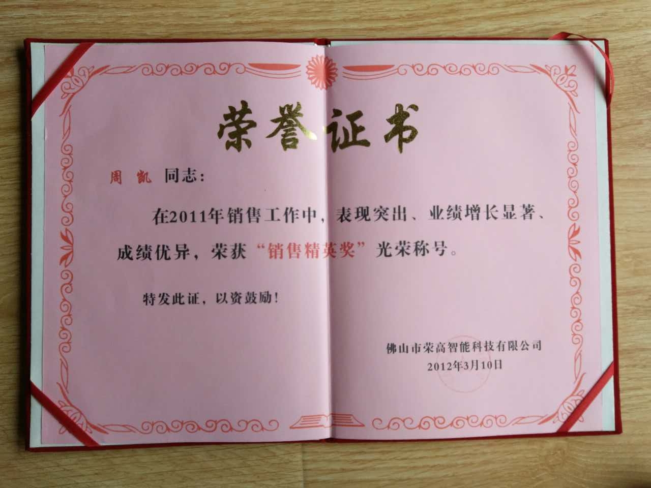 榮譽(yù)證書(shū)